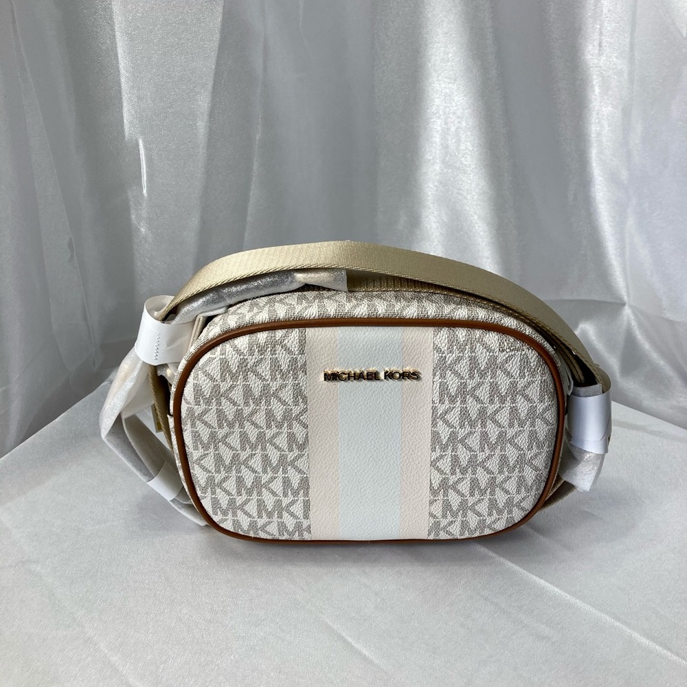 MICHAEL KORS Travel Small Logo Stripe Crosbody Bag